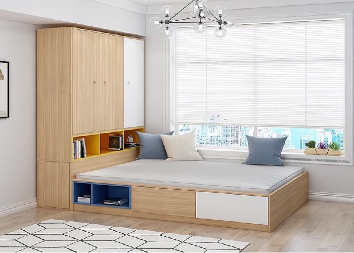 5 mẫu tủ quần áo gỗ thông minh, hiện đại 6 Tủ quần áo kết hợp với giường ngủ thông minh
